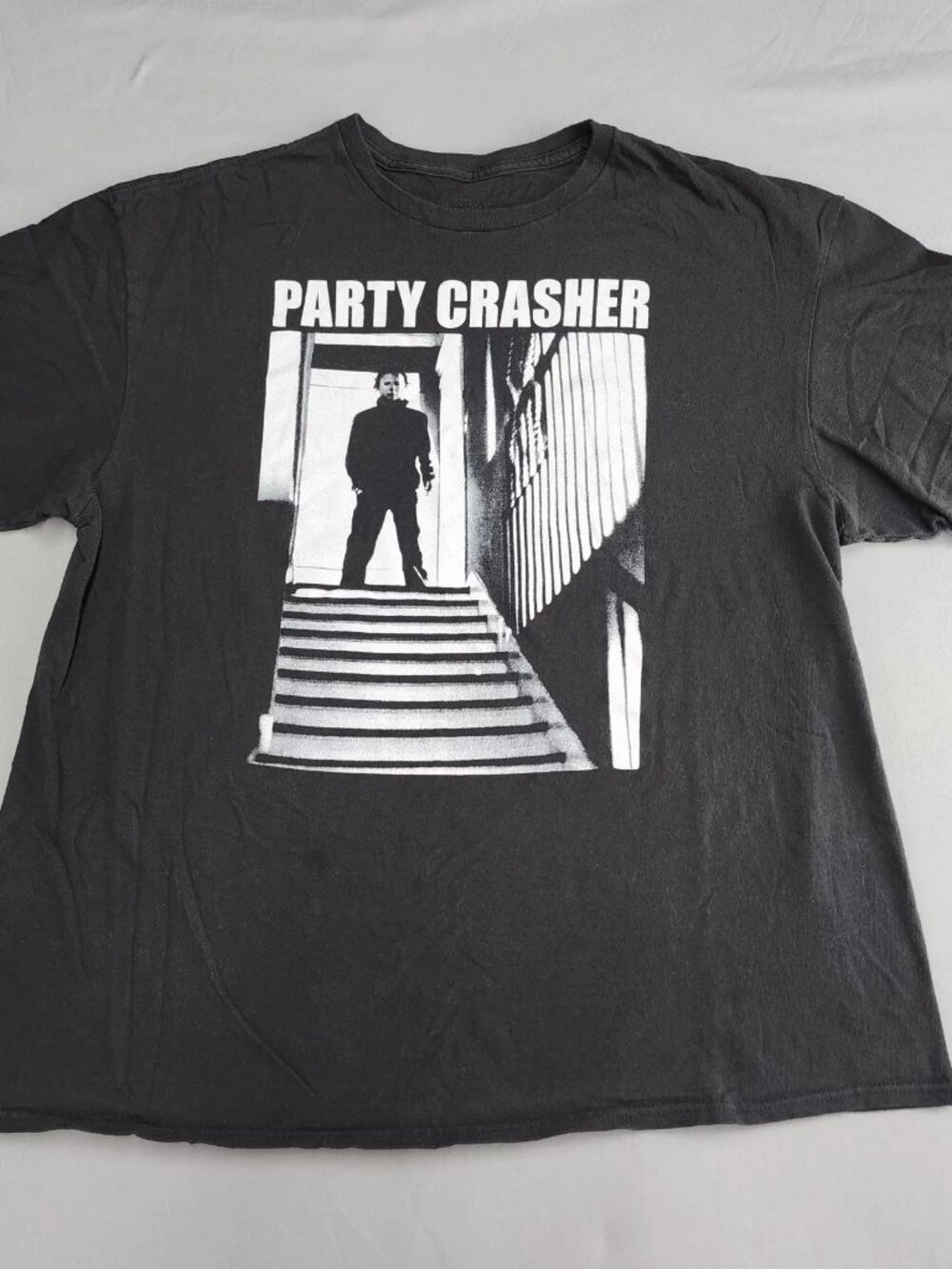 Anvil Men's XL Black Graphic T-Shirt Crew Neck Short Sleeve Tee